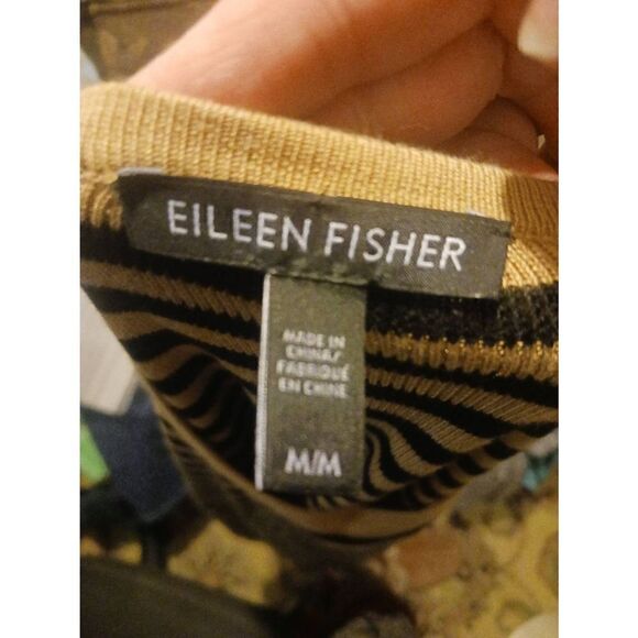 Eileen Fisher striped knit sweater tinsel silk - Picture 3 of 3